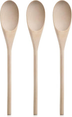 New Star Foodservice 42603 Classic Wood Kitchen Spoons Mixing Spoons, Light Yellow, Set of 3