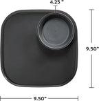 Madesmart Dipware Reusable Dining Plate/Serving Tray for Appetizers and Snacks, Food-Safe Appetizer Serving Platter with Removable Dip Bowl, Ocean