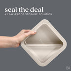 Ceramic Coated Glass Food Storage Container | No PTFE, PFOA, PFAS, and BPA | Reusable Non Toxic Meal Prep Container with Glass Lid | Easy To Store | 6 Piece Food Prep [Crema]