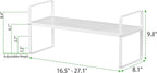 Expandable Cabinet Storage Shelf Stackable Organizer Rack for Kitchen Bathroom Pantry Spice Cupboard Coffee Countertop Home Office Desk Heavy Duty Nonslip White Small 3 Packs