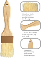 Pastry brush,Basting brush for Cooking,Natural Bristle BBQ Brush for Oil & Sauce,Wooden Handle Food Brush for Baking,Easy Clean Butter Brush,Durable Kitchen Culinary Utensil (1", 1 1/2 Inch,4 Pack)