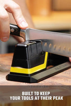 DALSTRONG Hornet Kitchen Knife Sharpener - All Purpose Sharpener Refillable Water Reservoir - Aluminum Alloy & Premium ABS - #180 Coarse, #400 Medium, #600 Fine Ceramic Wheels Sharpening Whetstones