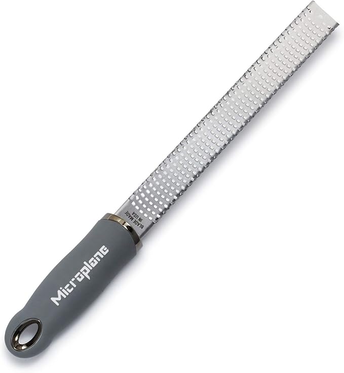 Microplane Premium Classic Series Parmesan Grater and Lemon Zester (Grey)