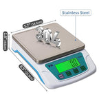 Digital Kitchen Scale 22lb/10kg,Food Scales for Kitchen 6 Units Accurate 0.007zo/0.2g with Stainless Steel Platform LCD Display Tare Pcs Small Weighing Scale for Cooking with Batteries