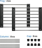carrotez Cabinet Organizer Shelf, Set of 2 Stackable Kitchen Counter Shelves, Kitchen Cabinet Organizers and Storage, Pantry Storage Shelf Organizer, 9.8 x 7.8 x 6.1 - Black