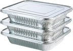 Disposable (25pack) 9x13 Aluminum Foil Pans with Lids, Half Size Deep Steam Table Pans, Heavy Duty Aluminum Baking Pans for Cooking, Roasting, Heating, Serving & Lining Steam-Table Trays