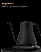 Cocinare FLOW M9 Gooseneck Electric Kettle with Precise ±1℉ Temperature Control for Pour-over Coffee and Tea, Stainless Steel Interior, Quick Heating Electric Kettle for Boiling Water (Goya Black)