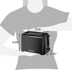 Elite Gourmet ECT1027B Cool Touch Toaster with 6 Temperature Settings & Extra Wide 1.25" Slots for Bagels, Waffles, Specialty Breads, Puff Pastry, Snacks, ETL Certified, 2 Slices, Black