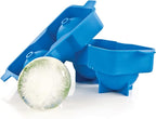 True Neptune Sphere Ice Cube Mold - Food-Safe Silicone Large Craft Ice Ball Maker Mold for Cocktails - 2.25 Inch Ice Spheres, Blue, 2-Piece Set of 1