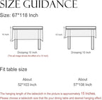 ISAENNE Designer Bohemian Linen Extra Long Tablecloth Rectangle,Colorful Floral Pattern Table Cloth,Wrinkle Resistant Decorative Tablecloths for Dining Thanksgiving Kitchen,67"*118"-Grace A
