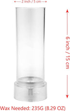 MILIVIXAY 2PCS Pillar Candle Mold -Height: 6.0inch,Diameter:2.0inch-30ft Long Wicks, 2pcs Wick Holders, a Mold Sealer and a Lead Wire Included as a Gift.