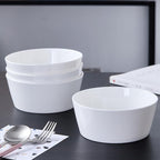 Stone Lain Madeline Bone China 16 Piece Dinnerware, Plates and Bowls Sets for 4, White Dish Collection with Mugs, Modern Edge, Microwave & Dishwasher Safe