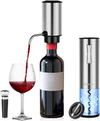 Electric Wine Opener Gift Set - Rechargeable Wine Bottle Opener, Wine Aerator, Vacuum Stoppers, Foil Cutter for Home Bar and Outdoor Parties