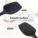 Heat Resistant Silicone Spatula Set: U-Taste 600ºF High Temp Seamless Food Grade Utensil, Flexible Rubber Silicon Kitchen Cooking Mixing Baking Scraper for Nonstick Cookware Set of 4 (Black)