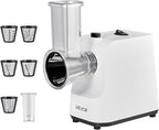 VEVOR Electric Cheese Grater Salad Maker, 200W Salad Shooter, Electric Vegetable Slicer Shredder Chopper for Fruits with 5 Attachments, Stainless Steel Food Cutter for Vegetables, and Cheeses
