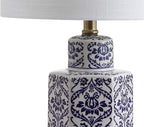 JONATHAN Y JYL3050A Diana 23.5" Ginger Jar Ceramic/Metal LED Table Lamp Classic Traditional Bedside Desk Nightstand Lamp for Bedroom Living Room Office College Bookcase LED Bulb Included, Blue/White