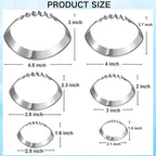 Football Cookie Cutter Set-6 Piece-4.5" 4.0" 3.5" 3.0" 2.5" 2"-Dishwasher Safe-Sports Cookie Cutters Bread and Fondant Baking Molds for Party
