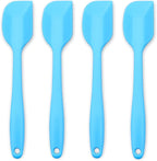 Silicone Spatula 4-piece Set, Heat-Resistant Non-stick Rubber Spatulas with Stainless Steel Core, Blue