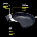 Misen Carbon Nonstick™ Frying Pan – Carbon Steel Pan, Naturally Nonstick No-Coating Surface, Ultra-Durable & Oven-Safe, Induction & Gas Compatible - 12 Inch