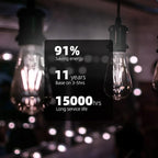 ST19 Dimmable LED Edison Bulb, 5.5W (60W Equivalent) 500LM, CRI 95+, 4000K Cool White, E26 Medium Base, Vintage Filament, Clear Glass, Standard Type A Lamp for Kitchen, Bathroom, Bedroom, 4 Pack