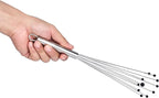 Restaurantware-German Standard 12.6 Inch Ball Whisk, 6 Kitchen Whisks With Silicone Balls - Ergonomic Handle, Dishwashable, Stainless Steel Manual Egg Beater, Durable, For Whisking, Stirring, Mixing