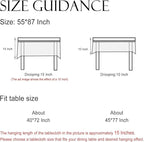 ISAENNE Designer White Linen Small Tablecloth Rectangular,Chinoiserie Floral Elegant Indoor Table Cloth,Fall Stain Proof Decor Tablecloths for Dining Thanksgiving Kitchen,55"*87"-Mosella F