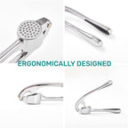Garlic Press, Premium Rust Proof Kitchen Garlic Mincer Crusher Squeezer with Ergonomic handle, Ginger Crusher with Good Grip, Easy to Clean, Dishwasher Safe
