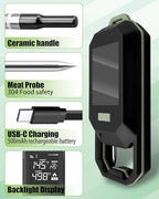 Meat Thermometer with Dual Probes, Thermometer Ultra-Thin Probe for Monitoring of BBQ Grill Oven, Food Temperature Tracking