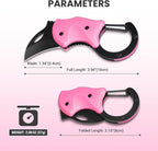 Pink Keychain Knife Stocking Stuffers Gifts for Mom, Cute Box Cutter Small Pocket Knife Gadgets, EDC Knives Tool with 1.34 inch Sharp Blade for Everyday Carry, Womens Christmas Gift for Her