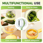 3 in 1 Peeler with Container, 2025 New Stainless Steel Peelers with Container with Handle Fruit Knife, Multifunctional Vegetable Peelers for Home Kitchen (Yellow)