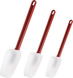 Silicone Rubber Spoonulas Pack of 3 (9.5/14/16-Inch), Commercial Silicone Spoonulas, Commercial Rubber Spatulas, Commerical Spatulas for Baking, Resistant to 500℉, Dishwasher Safe & BPA-Free
