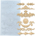 Silicone Mold for Polyclay Air Dry Clay Plaster Crafts Rococo Bow Swag