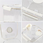 22 Lbs Airtight Rice Container with Cup, Clear Food Storage Container for Dry Food, 1 Pack