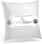 ComfyDown Decorative Throw Pillow Insert, Down and Feathers Fill, 100% Cotton Cover 233 Thread Count, Square Pillow Insert - Made in USA (20" x 20")