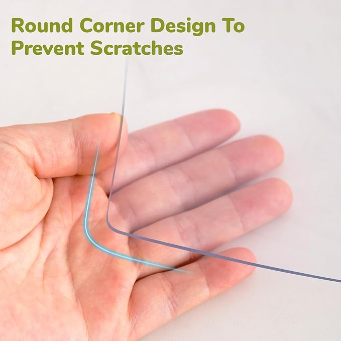 14 x 60 Inch Clear Table Cover Protector, Clear Desk Mat, Clear Table Protector, 1.5mm Thick Plastic Table Cover, Vinyl Table Protector, Clear Desk Pad, Desk Mats on Top of Desks