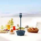 Portable Battery Powered Fly Fans for Tables Up to 15 Hours Working Time, 4-Pack Indoor Outdoor Food Fan with Flexible Goose-Neck Blades for Home Restaurant Party Picnic Patio BBQ, Navy Blue
