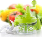 Tenta Kitchen Food processes Hand Crank Food Processor/Manual Food Chopper/Meat Grinder/Vegetable Dicer And Mincer/Fruit Blender With Egg Separator Rotary Onion Chopper(2 Sets steel blades)