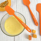 Elihome Chef Series 3 Piece Silicone Spatula Set - 600°F Heat Resistant Non Stick Rubber Kitchen Scraper Spatulas for Cooking, Baking, and Mixing – BPA Free and LFGB Certified Silicone (Orange)