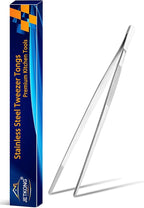 JETKONG 10 Inch Kitchen Tweezers Tongs Stainless Steel Cooking Tweezers Professional Chef Tweezers for Serving Food