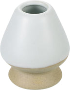 HARFINGTON Ceramic Chasen Stand 65mm Matcha Whisk Holder Teas Set Whisks Stand Traditional Matcha Tea Chasen Holder Tea Set Accessories for Tea Tasting, Gray White