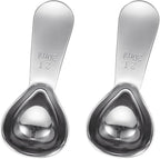 uxcell 2Pcs Stainless Steel Coffee Scoop, 30ml Short Handle Measuring Spoon for Ground Coffee Tea Sugar Kitchen Gifts, Silver