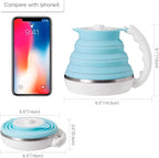 Foldable Electric Travel Kettle, Dual Voltage Portable Electric Kettle, Collpasible Electric Kettle, Food Grade Silicone Tea Kettle, Suitable for 110V & 220V