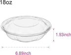 [18 oz. 150 Sets Clear Plastic Salad Bowls with Airtight Lids Disposable To Go Mixing Containers Serving for Fruit, Quinoa, Lunch and Meal Prep