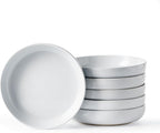 famiware Milkyway 33 oz Bowl Set, Pasta Bowls Set of 6, Salad Bowls Perfect for Your Friend for Housewarming, Thanksgiving, Christmas, Light Gray