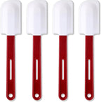 Norme 4 Pcs High Temp Silicone Spatulas Heat Resistant Rubber Spatula Commercial Silicone Scraper with Handle for Kitchen Cook Baking Mixing Utensil, Dishwasher Safe (10 Inch)
