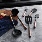 Silicone Slotted Large Spatula: Cooking Turner with Wooden Handle for Flipping and Lifting, Heat Resistant Cookware, BPA Free, Protects Surfaces with Gentle Head Design