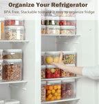 8 Pcs Pop Food Storage Containers Airtight Food Storage Containers Set with Lids Kitchen Pantry Organization and Storage, 3.4Qt, 2.8Qt, 2.1Qt, 1.2Qt