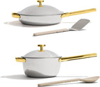 Our Place Titanium Pro Mini Cookware Duo – Always Pan & Perfect Pot with Nonstick No-Coating Technology | Tri-Ply Titanium & Stainless Steel | Safe for Oven, Induction & Cooktops up to 750°F | Gold