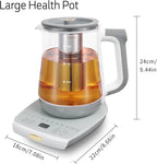 Health Pot Electric Kettle with Infuserand stew pot,Smart Fruit Hot Tea Maker, Temperature Control and Tea Keep Warm, 12 Functional Procedures, 1.8 Liters of Capacity