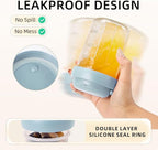4 Pack Overnight Oats Containers with Lids and Handles, Folding Spoons & Divided Compartments for Fruit & Nuts, 16oz Glass Mason Jars for Oatmeal, Meal Prep & Breakfast (Black/Deep-Blue/Cream/Purple)